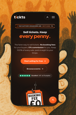The tickts app held up at a live gig